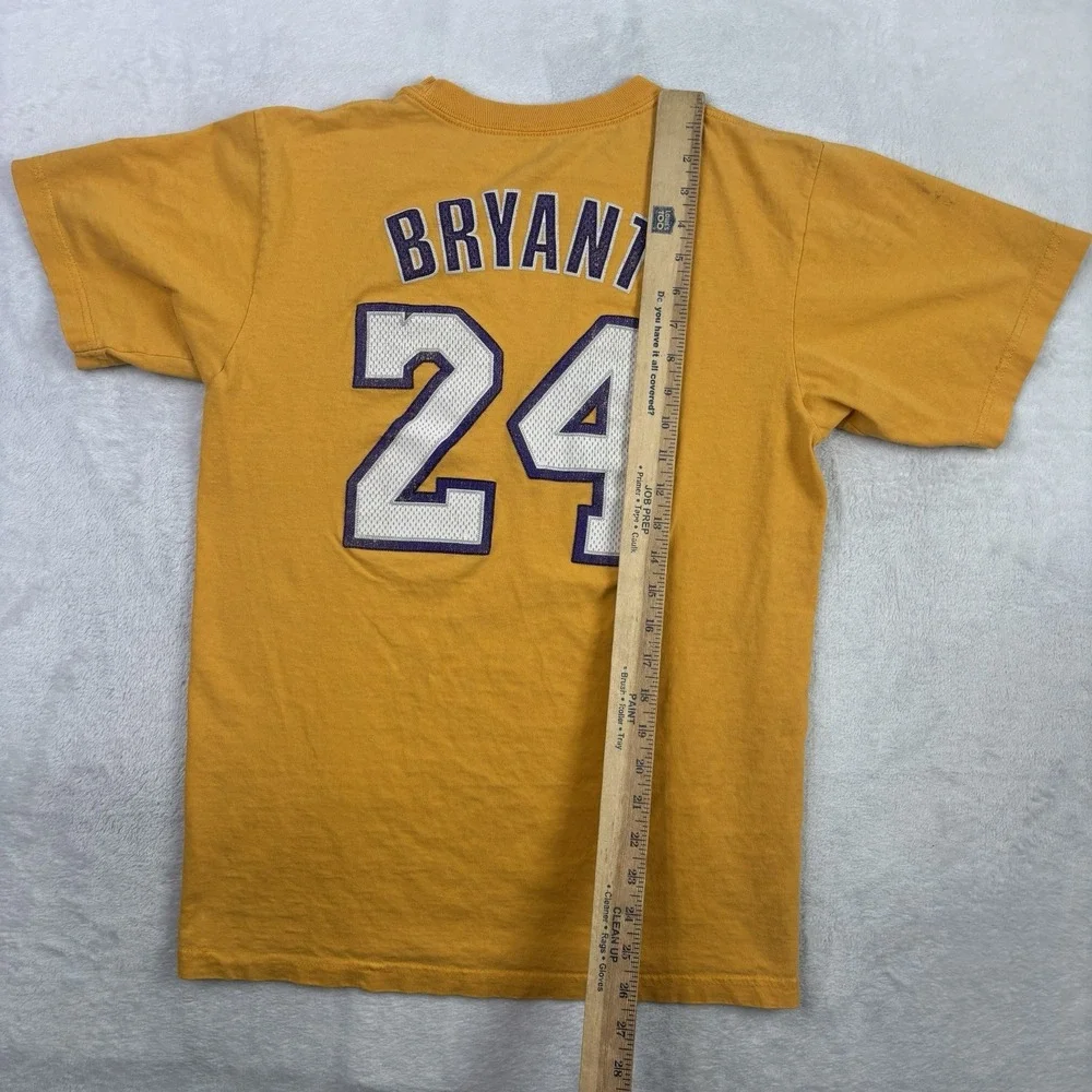 Adidas Los Angeles Lakers Kobe Bryant Gold Short Sleeve Jersey Shirt Men's Med